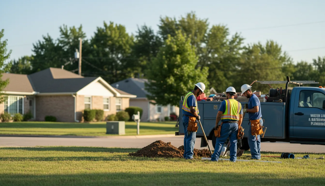 Residential water line and bathroom plumbing service in Roland, IA